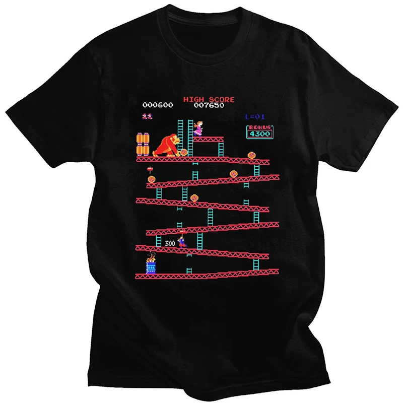 Retro Gaming Aesthetic - Divertente Donkey Kong T Shirt Uomo