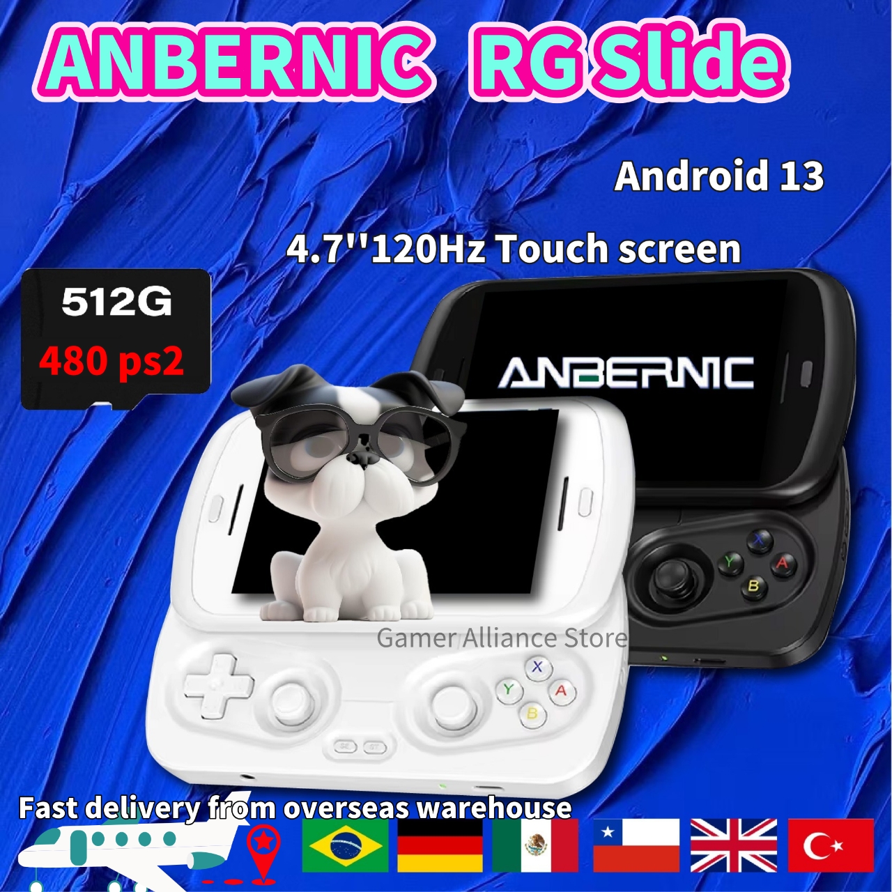 Retro X8 Gaming Console - ANBERNIC RG Slide RGSlide Lettore di