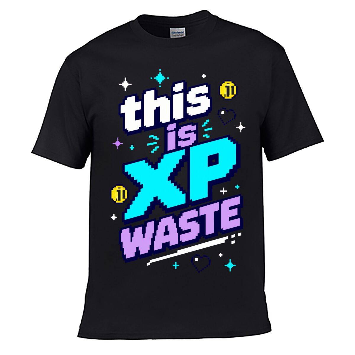 Retro Gaming Quotes - T-shirt casual con stampa grafica retrò