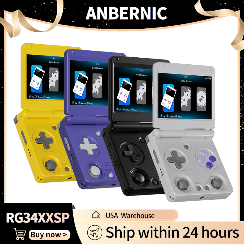 Retro Gaming Realm - Anbernic RG34XXSP Retro Flip Console di