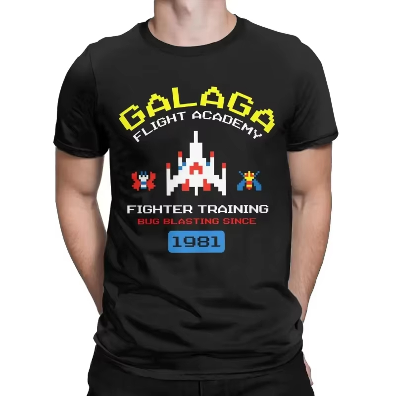 Retro Gaming Space - T-Shirt da Uomo in Cotone con