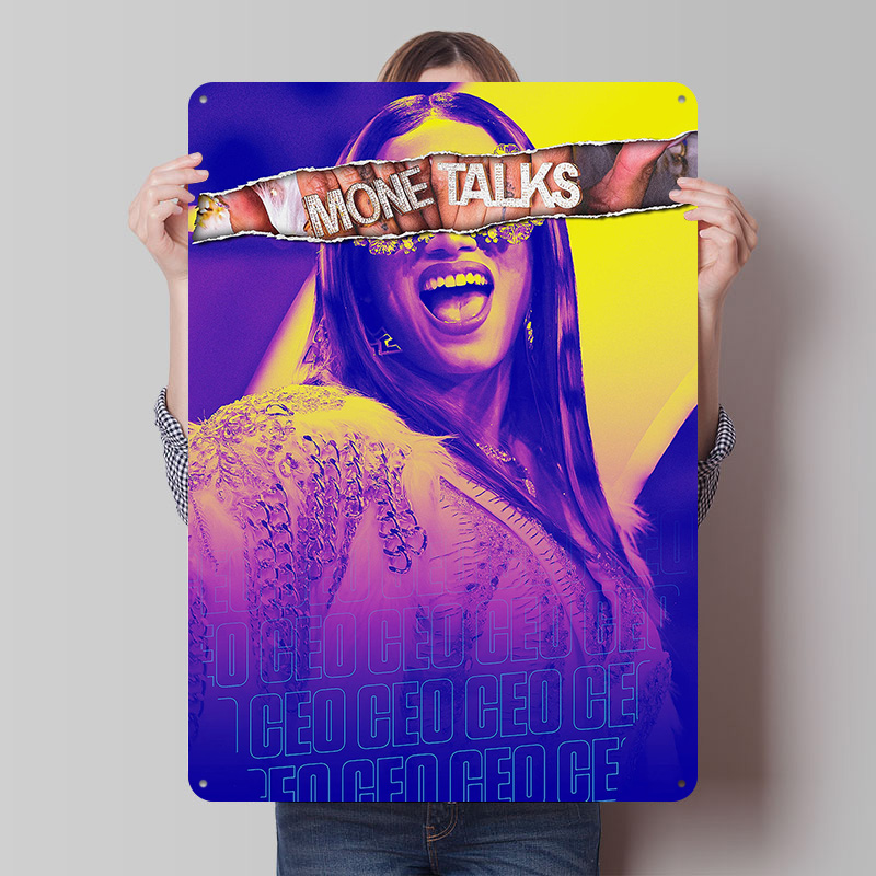 Retro Gaming Talk - Poster in Metallo 'Money Talks', Arte