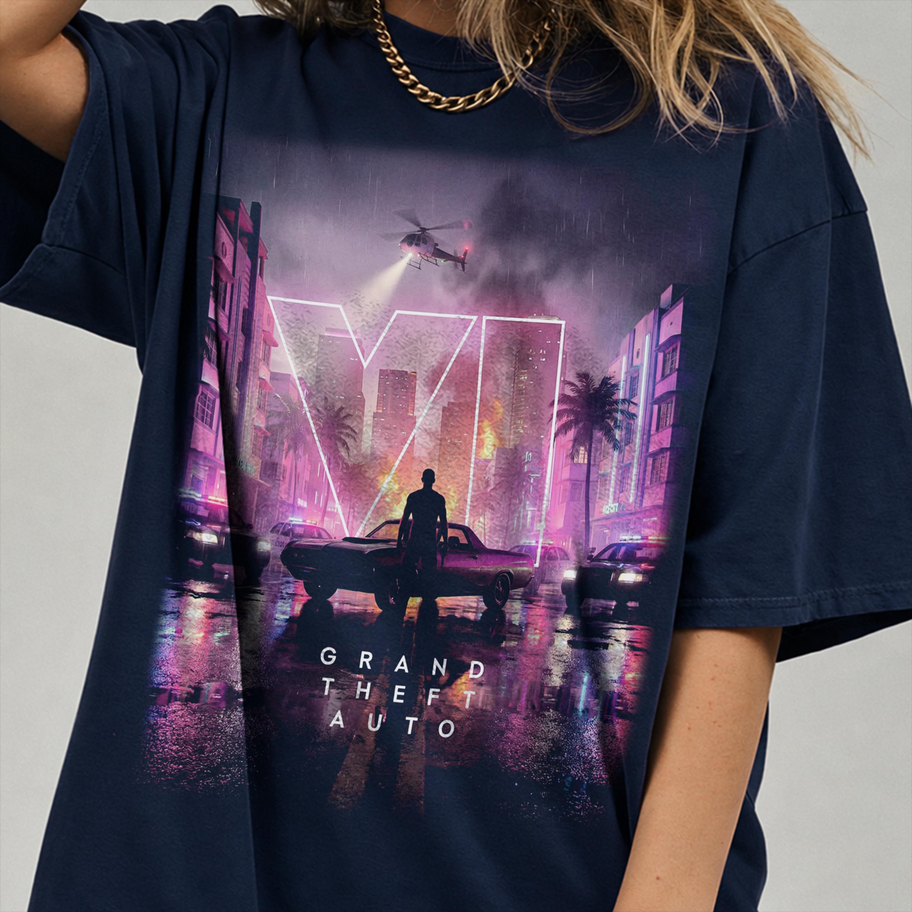 T-shirt Grafica GTA VI Vice Ci - Retro Gaming T Shirt recensione e prezzo